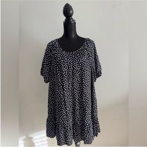 Ann Taylor Women’s Black with White Polka Dots Mini Relaxed Fit Dress M